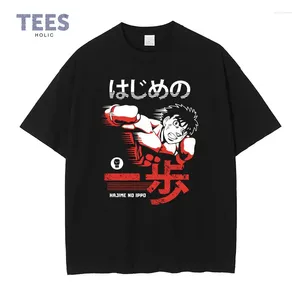 Herr t shirts hajime nr ippo mönster t-shirts män streetwear anime den stridande tröjan harajuku kort ärm manga makunouchi toppar tees