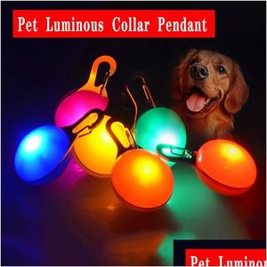 Cão tag cartão de identificação led clip-on pet luz de segurança luminosa pingente ao ar livre suprimentos de viagem atacado entrega gota casa jardim dhgkh