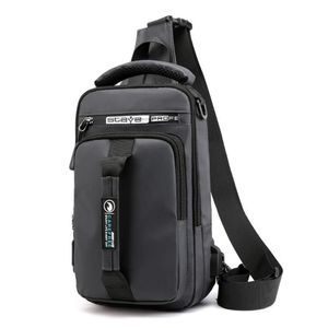 Multifunction Crossbody Bag Mens USB Charging Chest Pack Waist Bag Male Waterproof Short Trip Chest Large Capacity Shoulder234w