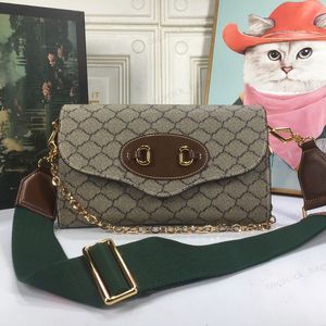 Horsebit Bag Designer Ladies Envelope Chain Bag Bag Bolsa Vintage Slage Selddle Purse Classic Novo Vintage Slant Body Designer Bolsa Ladies Clutch Burse