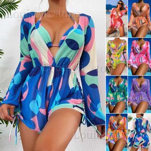 Costumi da bagno delle donne 2024 nuovo costume da bagno tuta a maniche lunghe in rete con cappuccio bikini costume da bagno a tre pezzi per le donne bikini T240222