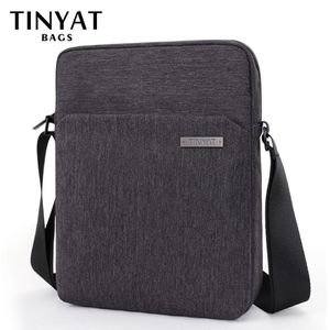 Tinyat Men's Shoulder Bags Canva Påsar för män 9 7'Pad Casual Waterproof School Sling Bag Business Men's Crossbody B304M