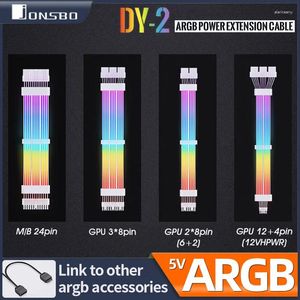 Datorkylningar Jonsbo dy-2 m/b 24pin Minotherboard 5V Argb Lysande strömförsörjningskabel GPU 3 8PIN 2 8PIN (6 2) 12 4PIN (12VHPWR) Förlängning