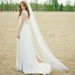 Real Image White Ivory Wedding Veil One-layer Soft Tulle Bridal Veil Head Veils Wedding Accessories Free Comb