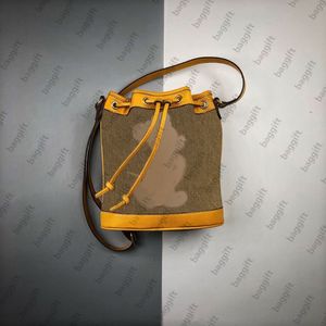 Cartoon Designer animal printing Brown Canvas bags Cover Hobo vintage Mini Bucket Totes Cross body Pochette Wallets Round Cake Pur278g