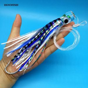 Köder Hoofish 6pcs/Los Big Bionic Octopus Head Fishing Lure 42G/110 g Südölboot Thunfisch Isca Künstliche Köderfischereizubehör