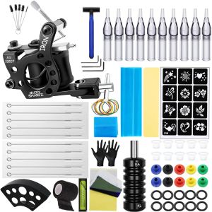 Kits Gakonp Beginner Tattoo Machine Kit Professional Coil Tattoo Gun Set with Tattoo Needles Tattoo Accessories Supplies