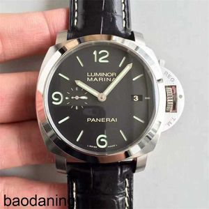 Panerais Watch Luminor Watches 고급 자동 운동 디자이너 공장 1950 PAM312 Black Dial Swiss Mechanical Wristwatch