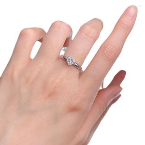 Cluster Rings Springlady 925 Sterling Silver Heart Cut 6 Mm Lab Sapphire Gemstone Wedding Engagement Ring for Women Smycken