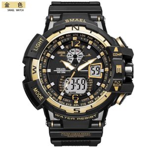 Brw Mens Watches العلامة التجارية في الهواء الطلق الساعات الرياضية الأزياء رجال الجلود غير الرسمية الساعات الساعات الرقمية على مدار الساعة رجال Relogio Maschulino Drop SH227H