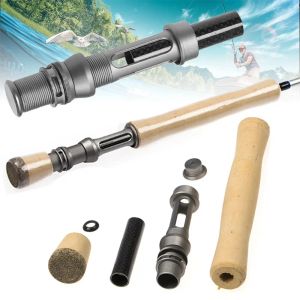 Rods 1 Set FLY Outdoor Fishing Spinning Rod Handle Wheel Reel Seat DIY Cork Grip Kit