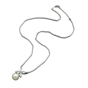 Tiffiny Necklace Designer Kvinnor Originalkvalitet Halsband Diamanter Kvinnliga rostfritt stål Par Guldkedjan Enkel Pearl Jewelry Gift