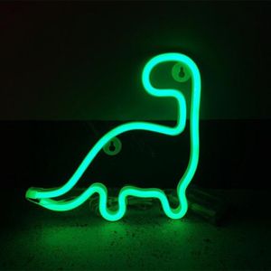 Luz noturna de dinossauro neon led para aniversário, festa de casamento, quarto, suspensão de parede, quarto infantil, decoração de natal, lâmpadas 260t