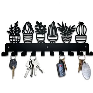 Wall Metal Hooks Key Holder Potted Plants Decorative Hooks Rack Hangers Wall Mounted with 10 Hooks for Key Hooks 240220