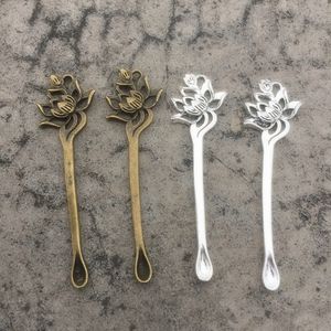 Mini Colorful Retro Metal Alloy Smoking Finger Flower Herb Tobacco Oil Rigs Cream Shovel Dabber Scoop Straw Spoon Bubbler Waterpipe Bong Cigarette Holder DHL