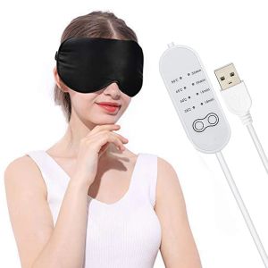 Massager Usb Heated Eye Mask Reusable Usb Silk Steaming Eye Mask Eye Massager for Sleeping Eye Puffiness Anti Dark Circle Patch Eye Care