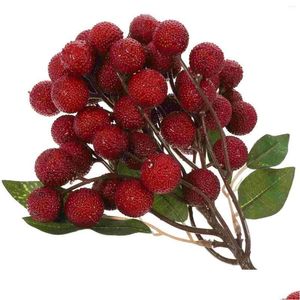 Decorative Flowers Wreaths Simated Fruit Skewers Fake String Toy Artificial Model Plants Decor Faux Bayberry Decorate Drop Deliver Dhouj