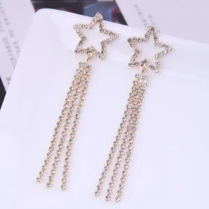 Baumeln Ohrringe Luxus Kette Für Frauen 2024 Mädchen Vintage Star Drop Lange Quaste Koreanische Schmuck Zubehör