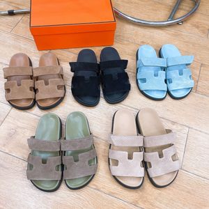 Sommer Casual Strand Sandalen Damen Hausschuhe Chypre Sandalen Luxus Designer Hausschuhe Sohle Leder Top Qualität Fabrik Schuhkarton