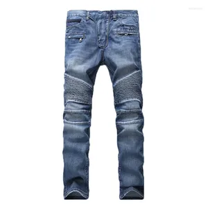 Jeans maschi maschi bianchi magri grandi dimensioni 28-42 europeo americano slim fit tendenza motociclettiera pantaloni in denim