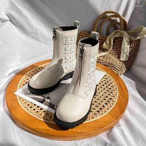 Boots vår Mid Girls Shoes Elegant Sweet Sticke Patchwork Fashion Kids Teenage Princess Slip On Anti Children