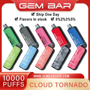 Gem Bar Gem 10000 Puffs Disponível Cigaretas eletrônicas Vape Pen 20ml Pod 650mAh Bateria recarregável porcelana porteira autêntica vapers por atacado