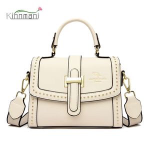 Luxury Handväskor Kvinnor Väskor Designer Högkvalitativa damer axelväskor Fashion Lock Rivet Ladies Crossbody Väskor 2023 SAC A Main