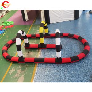 wholesale Free Ship Outdoor Activities 15x8m (50x26ft) With blower small kids Didi Car Swing cars Inflatable Race Track Game Toys for sale