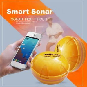 Finder Wireless Fish Finder Djup Echo Sounder Dual Frequency Sonar Alarm Transducer Fishfinder IOSandroid med GPS 120ft djup