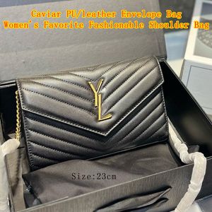 2024 envelope designer bolsa de couro bolsa de ombro caviar crossbody bolsa elegante corrente versátil para mulheres grande capacidade versátil discreto e clássico