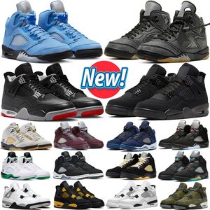 jumpman 5 5s men basketball Shoes 4s 4 Bred Reimagined Olive Midnight Navy Burgundy Carft UNC Muslin Racer Blue Fire Red Military Black Cat Thunder Sports Sneakers