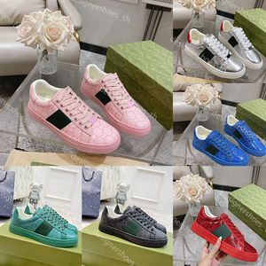 Ace Crystal Canvas Sneaker Designer Sneaker Men Women Blue Pink Flat Bottom Shoes Low Trainers Embroidered Sneaker Hiking Lace-up Shoes