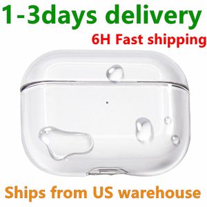 Stock USA per Apple Airpods Pro 2 Airpod 3 di seconda generazione pro Accessori per cuffie Custodia protettiva in silicone TPU solido Custodia antiurto per ricarica wireless