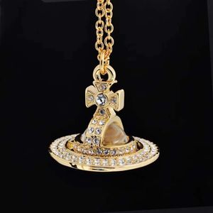 satellite Necklace Designer Necklace for Woman Vivienenwestwood Luxury Jewelry Viviane Westwood Necklace High Version Full Diamond Threedimensionalt Ranspare