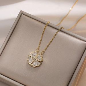 Fashion Four-leaf Clover Diamond Temperament Small Love Women Necklace mm
