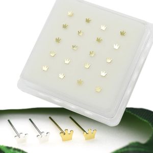 Jewelry 2021 Crown Designed 925 Sterling Silver Nose Studs Women Girl Body Piercing Jewelry Piercing Nariz Joyas De Plata