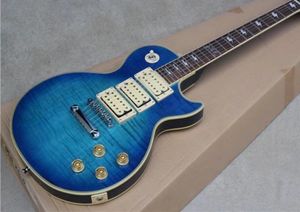 Anpassad Shop Flame Maple Top Ace Frehley Signature Blue Electric Guitar 3 Pickups Gratis frakt