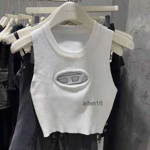 Брендовая футболка Diesel Tank Top Дизайнерские женские футболки Crop Y2k Футболка с буквенным принтом O-образным вырезом с короткими рукавами Футболки Одежда Solid Baic Blue Сексапильность