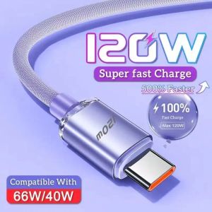 120W 6A USB C Kablo Süper Hızlı Şarj Kablo Tipi C SAMSUNG S23 S24 HUAWEI XIAOMI Cep Telefonu için Hızlı Şarj Kablosu