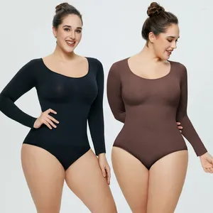 Kadın şekillendiricileri Uzun kollu vücut şekli kesintisiz tek parça iç çamaşırı shapewear sıkılaştırıcı karın ve kaldırma kalçaları