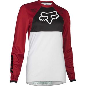 Camisetas masculinas Nova Fox Speed Drop Suit Primavera e Outono Mangas Compridas Mulheres Mountain Bike Off Road Motocicleta Leve Respirável Camisa de Pescoço Redondo WXOJ