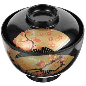 Dinnerware Sets Plastic Containers Japanese Rice Bowls Soup Lidded Serving Covered Convenient Rices With