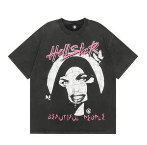 Hellstart Shirt Designer Shirt Men Women Couple T-Shirt Rapper Singer Wash Heavy Craft Couple Same Short Sleeve Top Street Retro Hell Haikyuu Women's T-Shirt 836