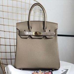 نمط Litchi الكلاسيكي leahter HAMS Presh Handbag Litchi Pattern Leature Leather Women Handbag 25cm 30cm 35cm Fashion Totes230e