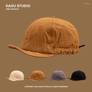 Ball Caps Cotton Soft Brim Hat Trendy Men's Fashion Short-Brimmed Peaked Cap Pure Color All-Matching Baseball Female Four Seasons