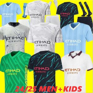 23 24 HAALAND Fußballtrikots MANS CITIES FINAL ISTANBUL KIT MAHREZFODEN GREALISH DE BRUYNE Fußballtrikot Kinderset 2024 J.Alvarez MANCHESTE NEUES JAHR Uniform MAN CITY