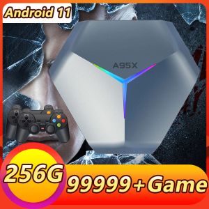 Consoles NEW A950X Retro Classic 256GB 99999+ Game Console 3D Game Box Android TV 11 Emulator Home Party For PSP/DC/SS Children's Gift