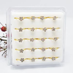 Takı 20 PCS/Lot Çiçek Şekli Burun Halkası Çember Septum Yüzükler 925 Gümüş Burun Piercing Ear Piercing Oreja Pirking Mücevherat