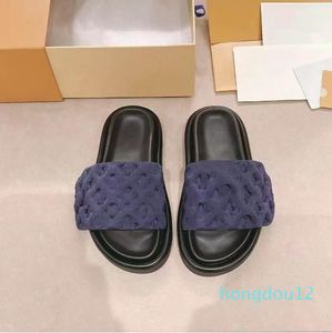 Chinelo designer slides mulheres sandálias piscina travesseiro saltos de algodão tecido palha chinelos casuais