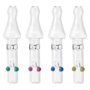 Healthy_Cigarette Y096 Pipa da fumo Circa 4,72 pollici Bocca stile proiettile 2 Tubi colorati in vetro Dab Rig anti-rotolamento